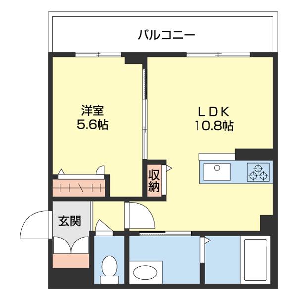 ベレオ和歌山駅東(1LDK/3階)の間取り写真