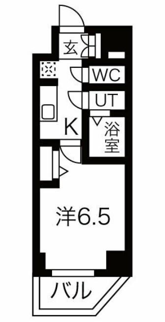 メイクス上前津III(1K/8階)の間取り写真