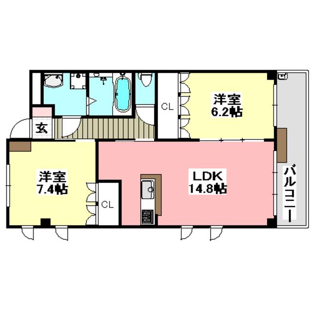 BRAVOURE(2LDK/2階)の間取り写真