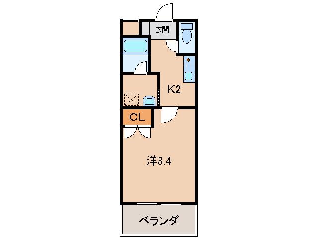 ル・マンA3番館(1K/3階)の間取り写真