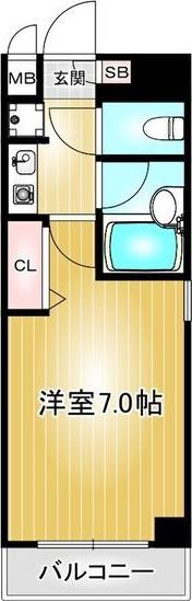 第6ハセビル(1K/3階)の間取り写真