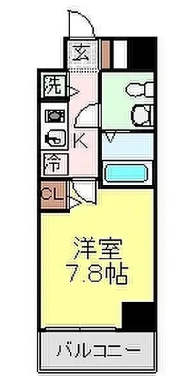ブルーノ元浅草(1K/3階)の間取り写真