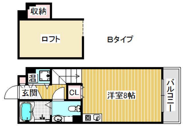アビタ細川たかつき(1K/5階)の間取り写真