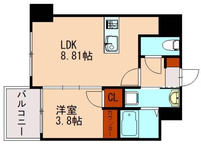 ラフィーネ井尻IIA棟(1LDK/5階)の間取り写真