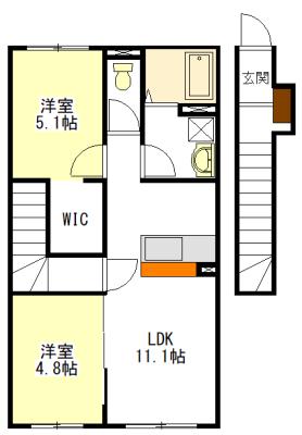 MASTER PIECE88(2LDK/2階)の間取り写真