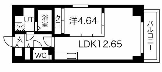 GRANDUKE松原CUORE(1LDK/5階)の間取り写真