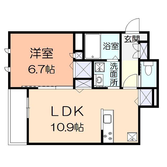 リラフォート(1LDK/1階)の間取り写真