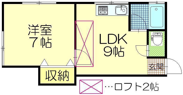 コーポあじさい(1LDK/2階)の間取り写真