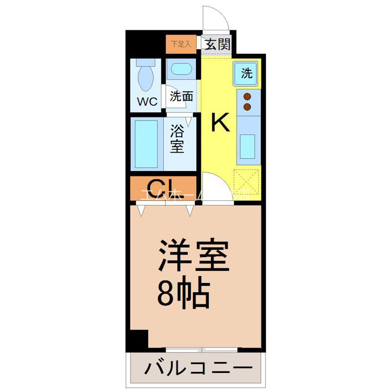 WILLDO日比野(1K/6階)の間取り写真