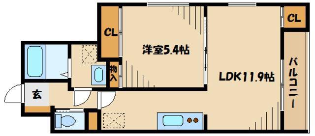 H・SI(1LDK/2階)の間取り写真