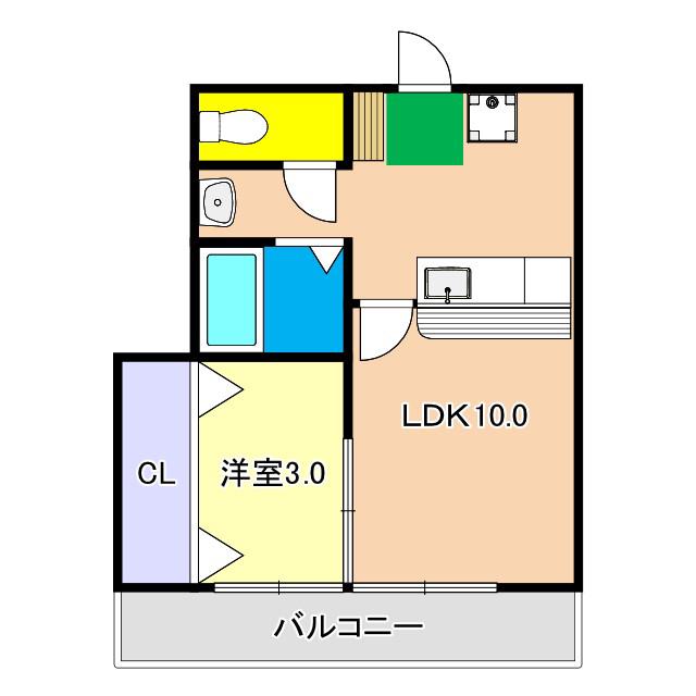 ダイヤハウス(2K/2階)の間取り写真