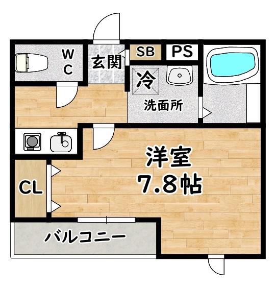セラヴィ・エム(1K/3階)の間取り写真