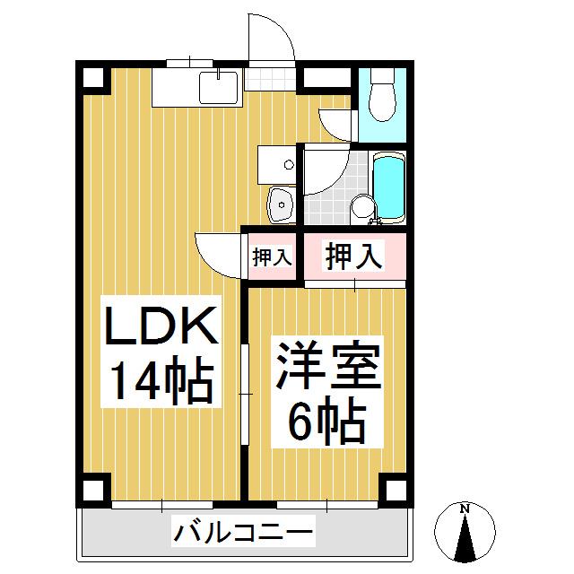 コーポひまわり(1LDK/2階)の間取り写真