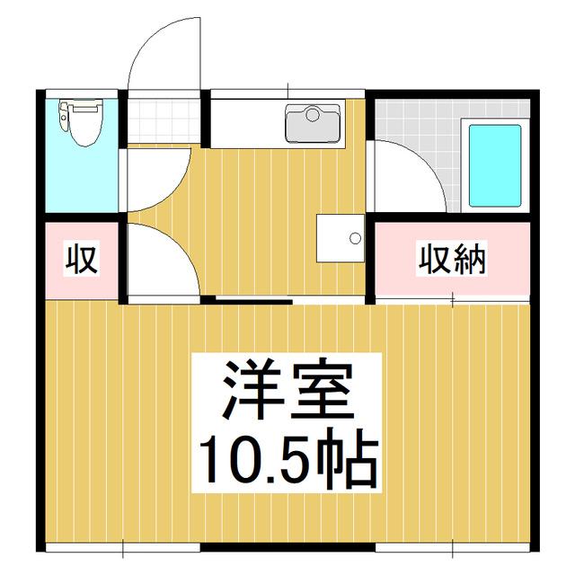 ワタナベハイツC(1K/1階)の間取り写真
