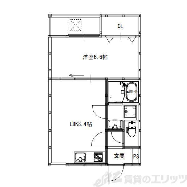 ACT正雀(1LDK/3階)の間取り写真