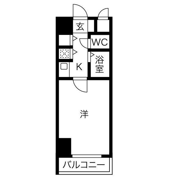 リーガル塚本第7の2(1K/6階)の間取り写真