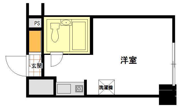 ビック武蔵野(ワンルーム/1階)の間取り写真