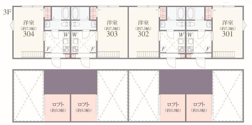 アザーレ・パッシオ座間C(1K/3階)の間取り写真