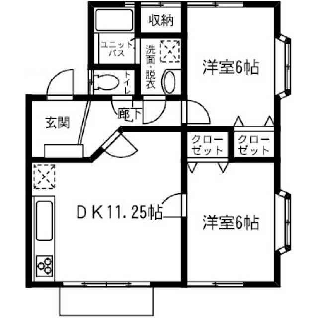 メゾン・エアフト(2LDK/2階)の間取り写真