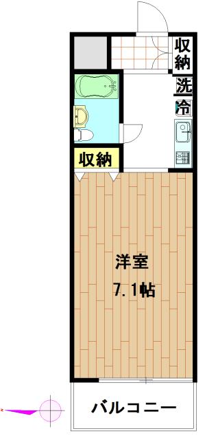 オークラハイム大森(1K/1階)の間取り写真