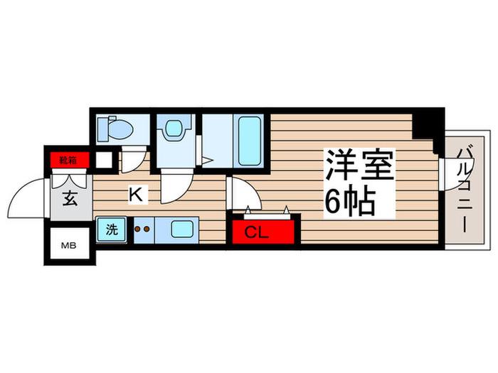 アーバンパーク南行徳レジデンス(1K/6階)の間取り写真