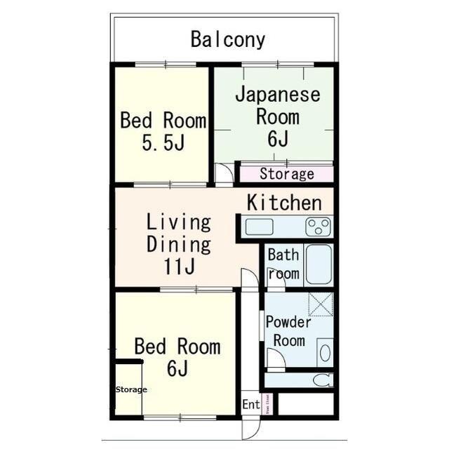 サンデーズII(3LDK/2階)の間取り写真