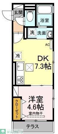 サンハイツ パート11(1DK/1階)の間取り写真
