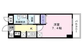 シュガール戸部(1K/6階)の間取り写真