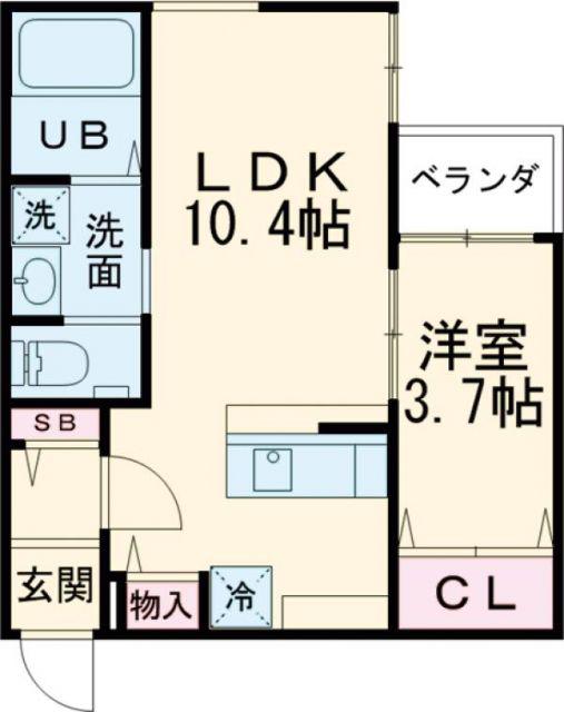ガロンヌ上所上(1LDK/3階)の間取り写真