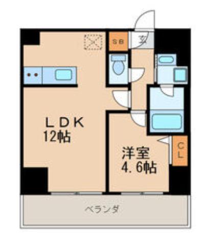 プレミアム大須(1LDK/5階)の間取り写真