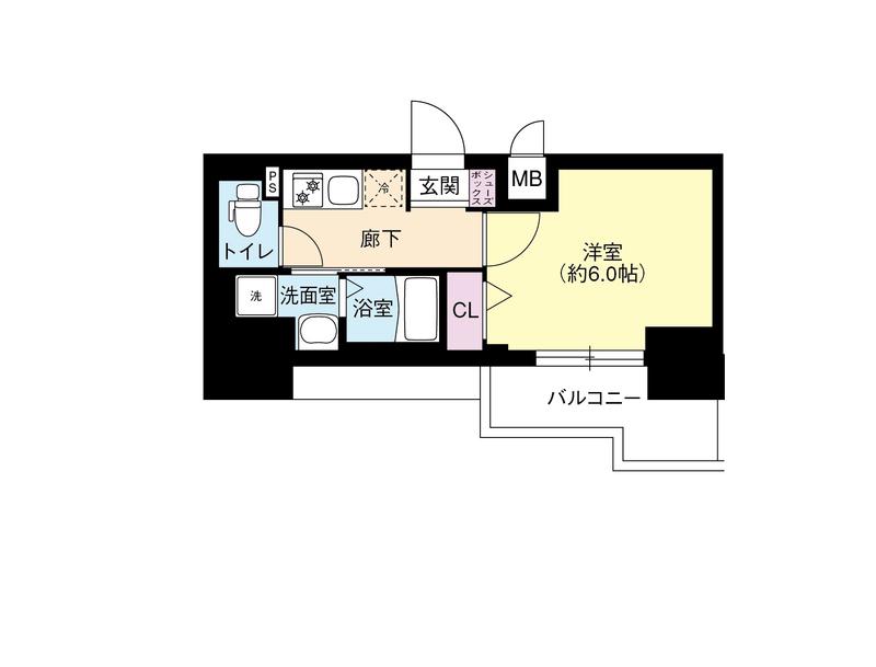 DIMUS新大阪(1K/6階)の間取り写真