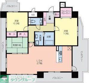 サムティイースト白壁(3LDK/12階)の間取り写真