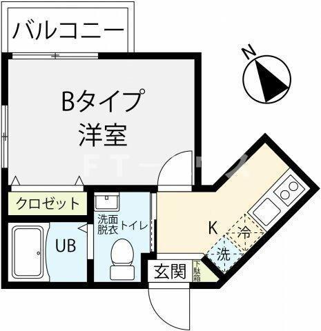 LE CLAIR船橋(1K/3階)の間取り写真