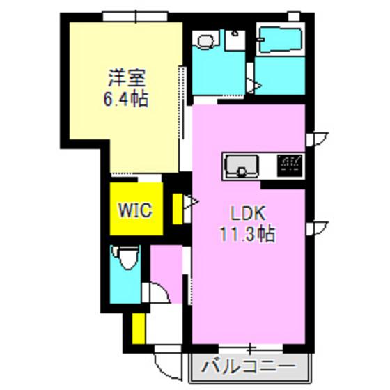 リヴェーラII(1LDK/1階)の間取り写真