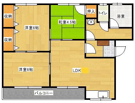 メゾンスマ(3LDK/1階)の間取り写真