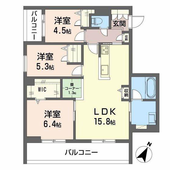 ECRAGE TAKASU(3LDK/3階)の間取り写真