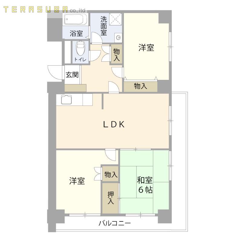 城崎アヴェニュー(3LDK/5階)の間取り写真