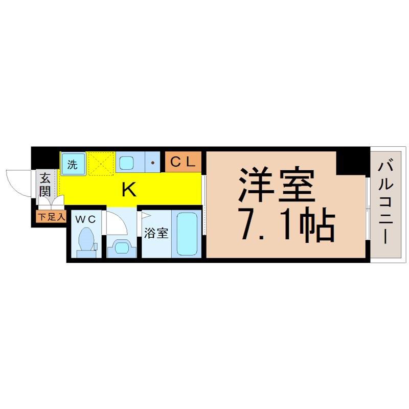S-FORT神宮南(1K/10階)の間取り写真