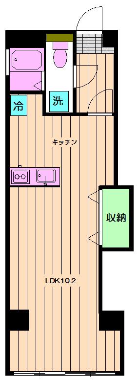 フェザーヒル(1DK/6階)の間取り写真