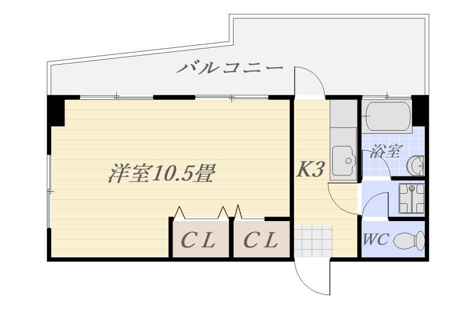 甲南ビル(1K/5階)の間取り写真