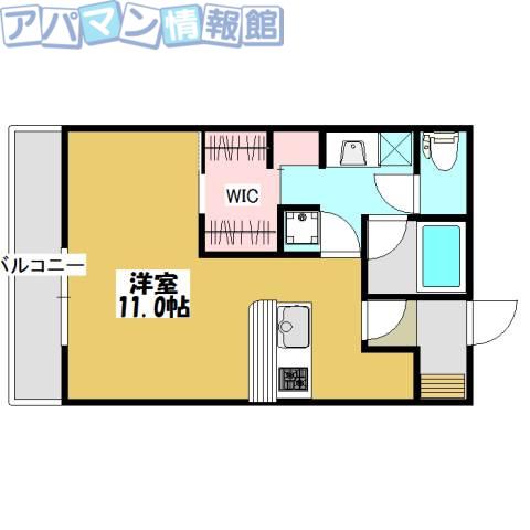 マームス(ワンルーム/2階)の間取り写真