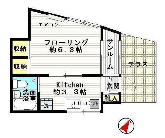 南川荘(1K/1階)の間取り写真