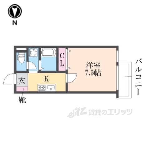 エムフラット衣摺Ⅰ(1K/1階)の間取り写真