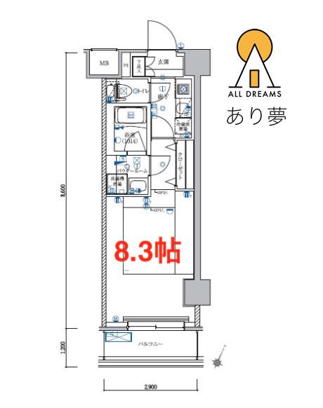 レグゼアゼスト横濱関内(1K/3階)の間取り写真