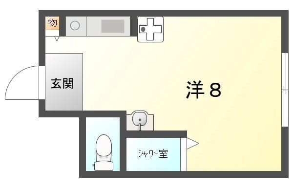 シャロン城北(ワンルーム/1階)の間取り写真