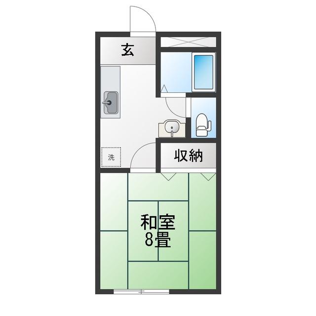 薫風ハイツII(1K/2階)の間取り写真