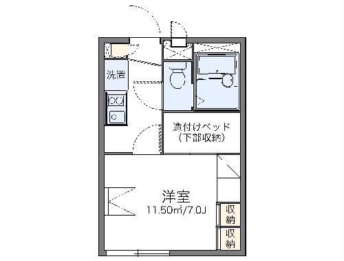 レオパレスエスペーロ(1K/1階)の間取り写真