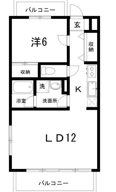 クロスアージュ(1LDK/3階)の間取り写真