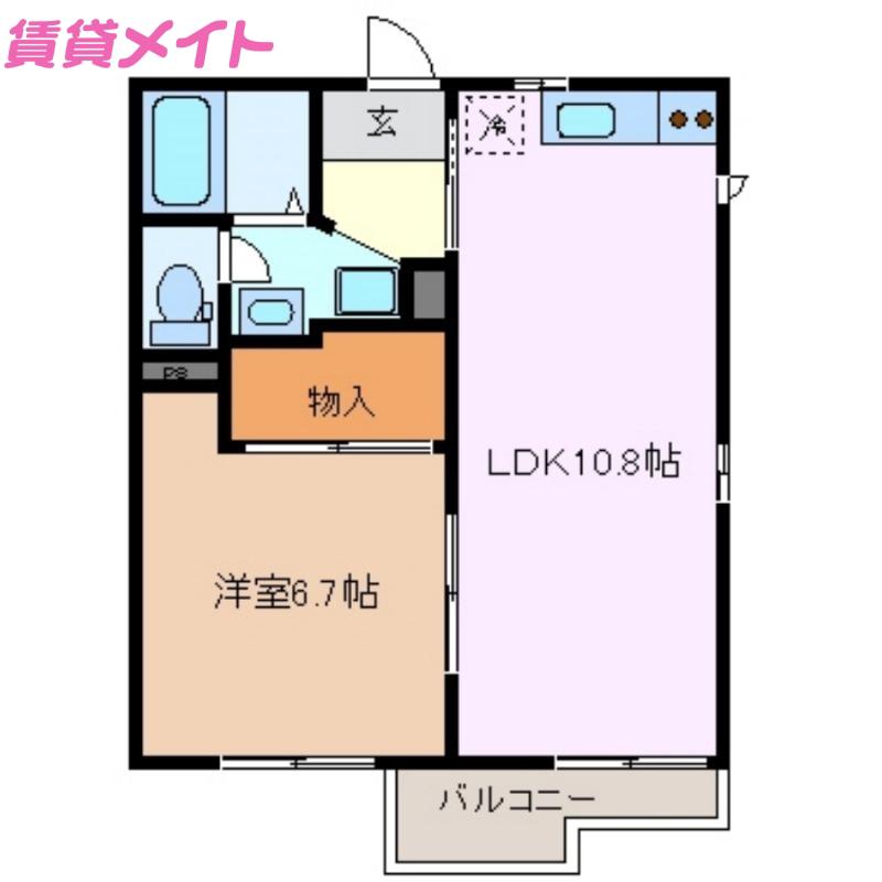 グリーンパーク(1LDK/1階)の間取り写真