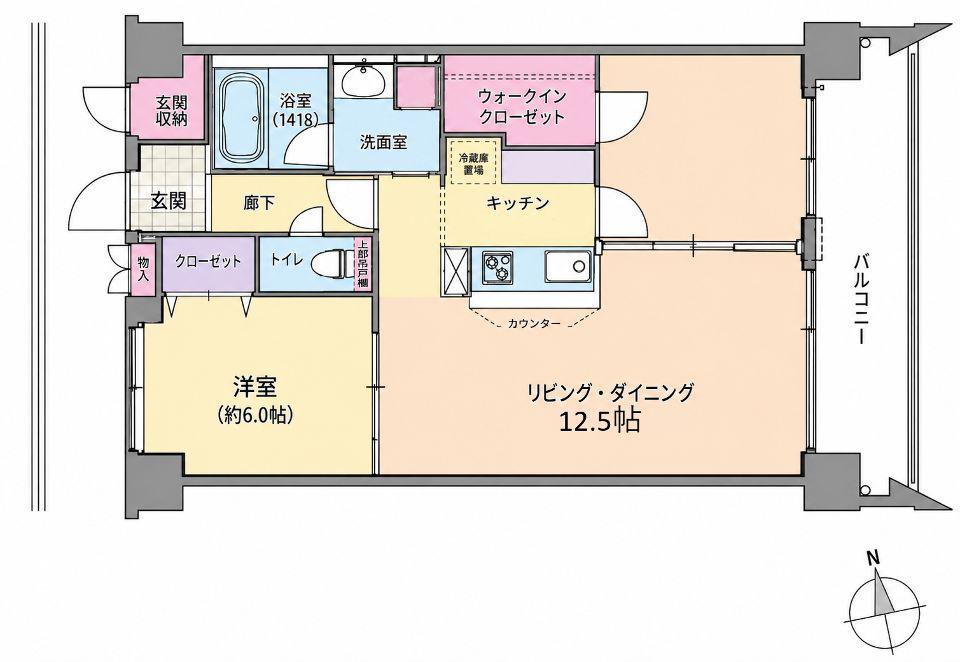 KO OLINA GONGEN(2LDK/4階)の間取り写真